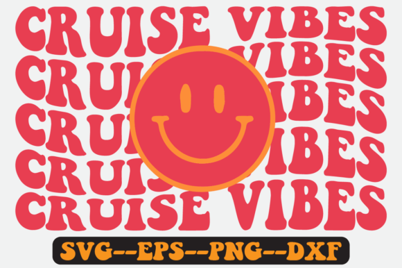 Cruise Vibes Quote Retro Svg Design for Graphics and Crafts