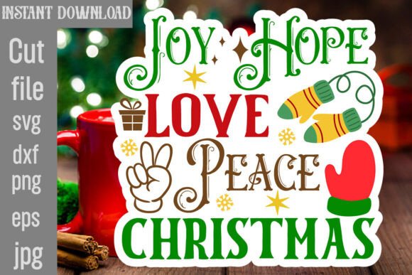 Joy Hope Love Peace Christmas SVG: Graphics for Crafts & Branding