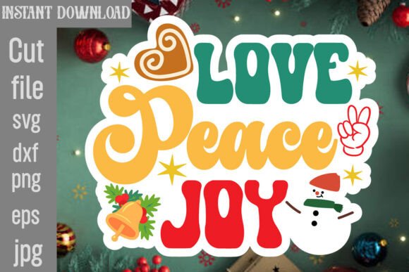 Love Peace Joy SVG Cut File for Crafts and Graphics