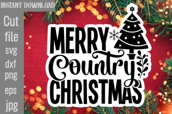 Merry Country Christmas SVG Cut File for Graphics and Crafts