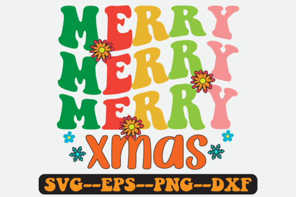 Merry Xmas Christmas Quote Retro Svg for Graphics & Crafts